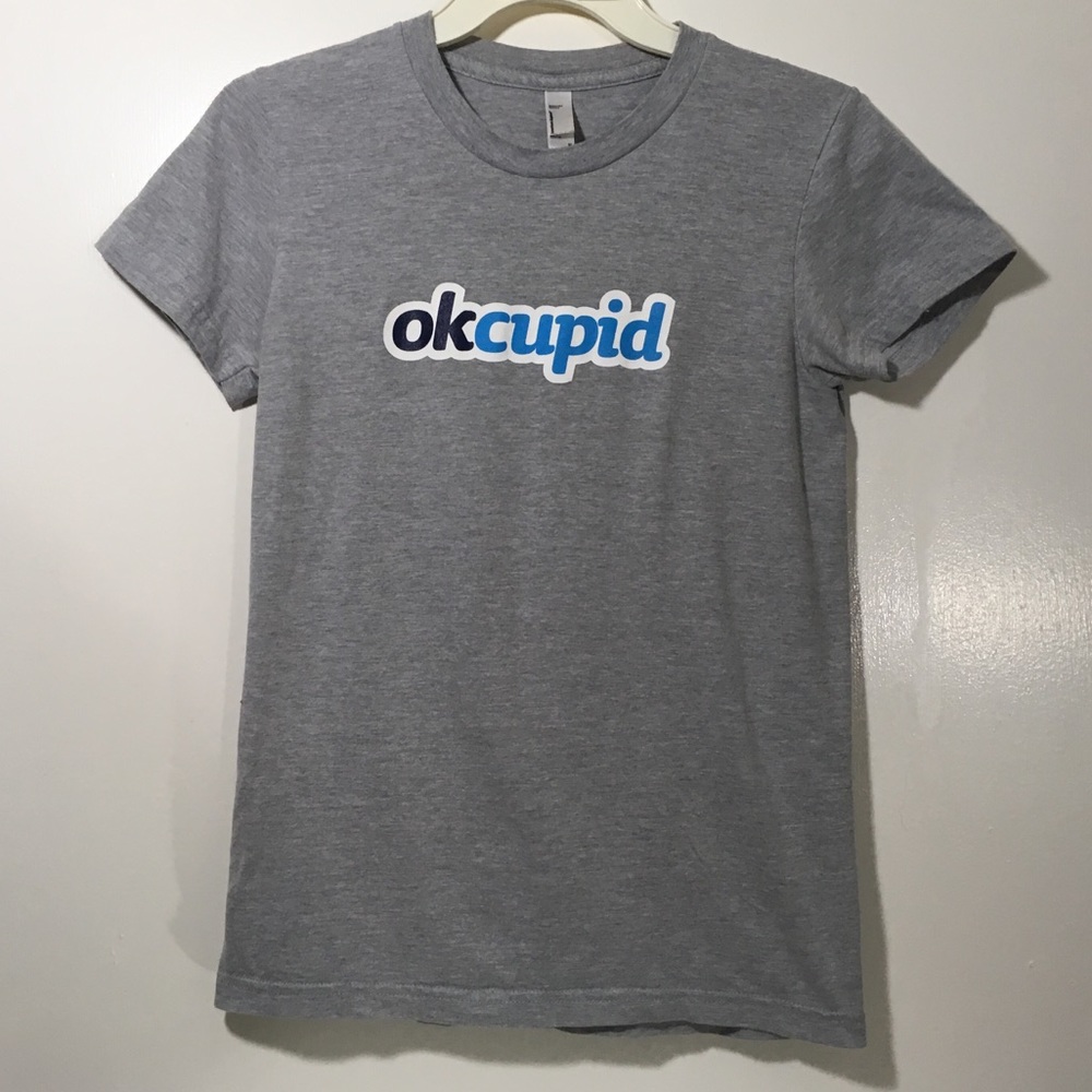 American Apparel Graphic Tee OkCupid Heather Grey